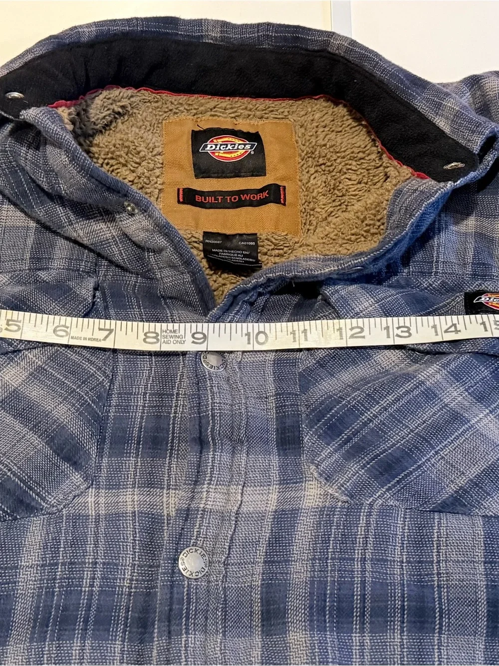 Dickies Blue Plaid Sherpa-Lined Shirt Jacket